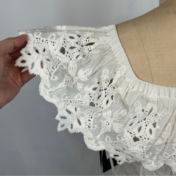 NEW Rachel Zoe Collection Halsey Off-the-Shoulder Maxi Dress Ivory Ecru Lace XS - Picture 6 of 16